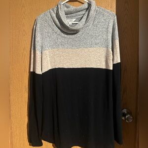 Market & Spruce cowl neck color block sweater